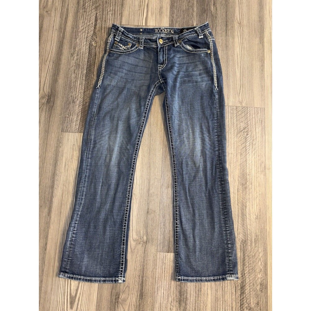Rock & Roll Jeans Women 30x32" Relaxed Mid Bootcut Western Y2k Cowgirl Rodeo 90s
